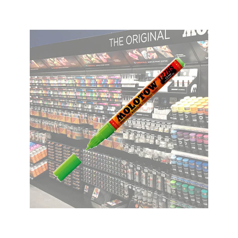 Molotow molotow acrylic marker one4all 1,5mm 219 neon green fluorescent - peintureMW127432.jpg4250397610221
