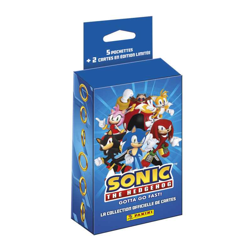 Panini sonic the hedgehog tc panini blister 5 pochettes + 2 cartes exclu - stickers a collectionner - préco avril 2025PNN01687.j