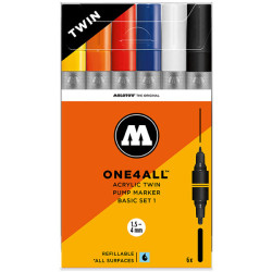 Molotow molotow acrylic marker one4all twin #01 pochette de 6pcs - peinture - préco mars 2025MW200488.jpg4250397641928