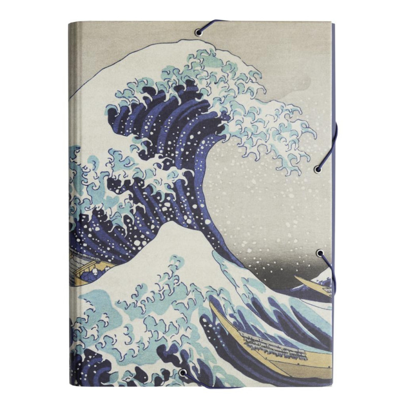HOKUSAI -La Grande Vague -Classeur à  Rabats Premium avec Elastiques A4FIGCSG0118_1.jpg8435497276782