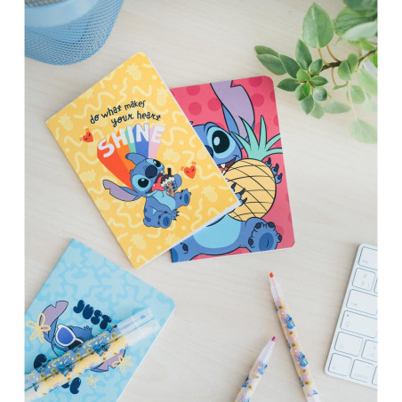 STITCH - Set de Papeterie avec 3 Notebooks A6 - 10pc.FIGKPGE004_2.jpg8435497288204