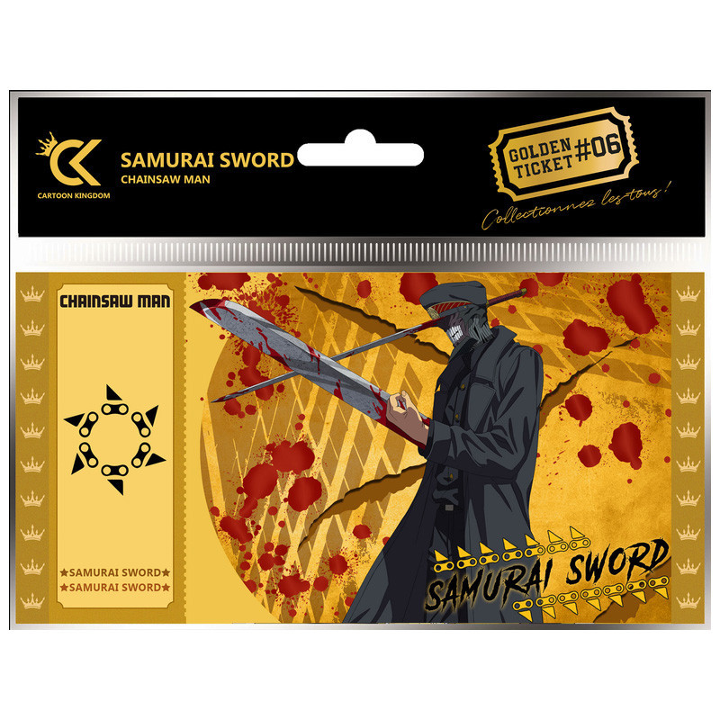Golden ticket cartoon kingdom chainsaw man samurai sword x5CKCSM06.jpg3760375867505