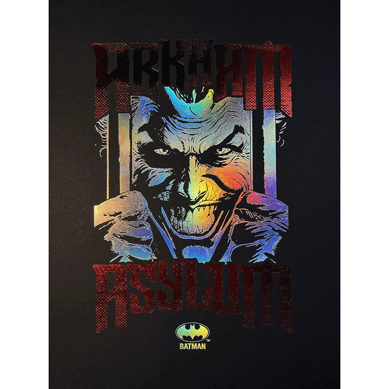 Poster letterpress arteonn dc artprint batman joker arkham asylum holographic 30x40cm - préco mai 2025ART46129.gif3760385461298