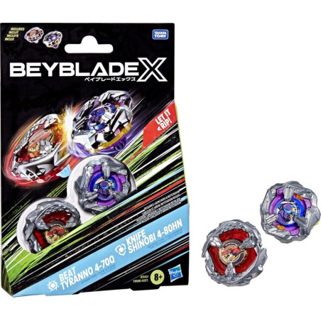 BEYBLADE X - Beat Tyranno 4-70Q & Knife Shinobi 4-80HN Dual PackFIGG1542ES0_1.jpg5010996290335