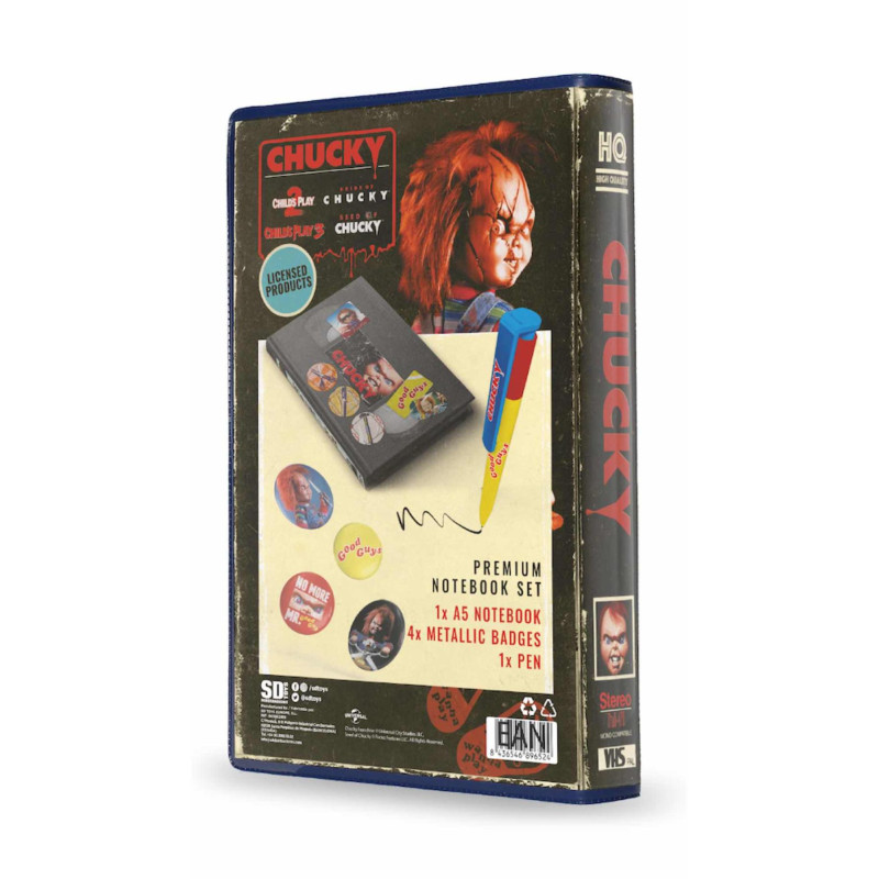 CHUCKY - Set VHS - Set Papeterie (Cahier, Badges et Stylo)FIGSDTUNI25516_2.jpg8435450255168