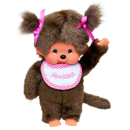MONCHHICHI - Fille Bavoir Rose & Blanc - Peluche 20cmFIGBJ25555_1.png3296580255559