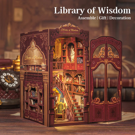 BOOK NOOK KIT - DIY - Librairie de la Sagesse - 281pc + Eclairage LEDMODDC03_1.png3700913037120