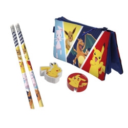 POKEMON - Set de Papeterie avec une Trousse Triple - 5pcFIGGS2022PK_1.jpg8426842116006