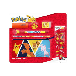 POKEMON - Set de Papeterie avec une Trousse Triple & Stickers - 7pcFIGGS2031PK_2.jpg8426842116013